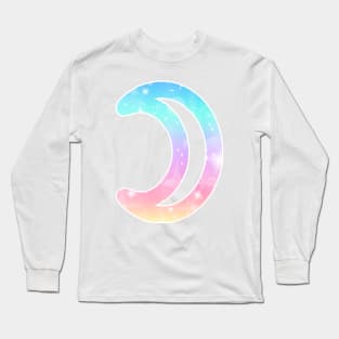 The Moon Planet Symbol in Magical Unicorn Colors Long Sleeve T-Shirt